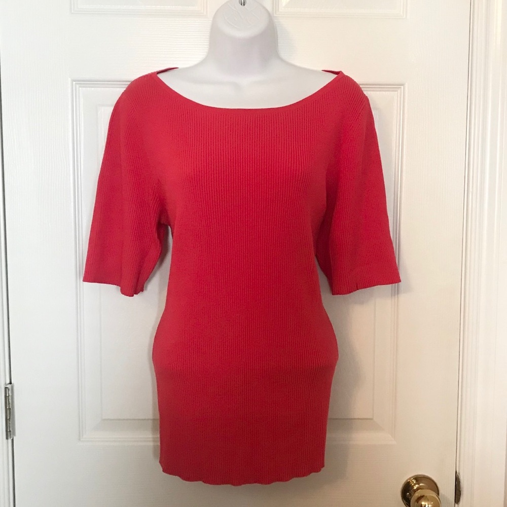 Ann Taylor Ribbed Half-Sleeve Sweater